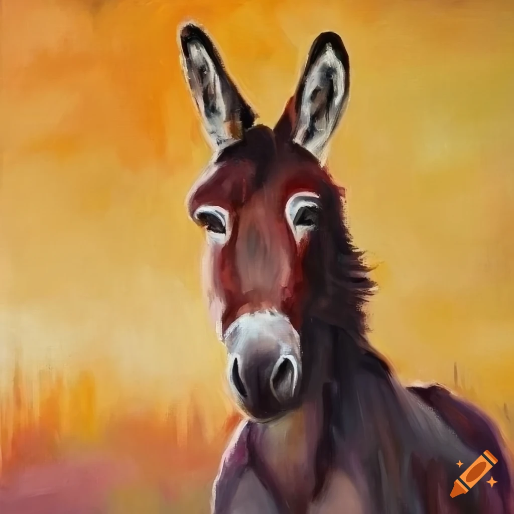 oil painting of a speaking donkey