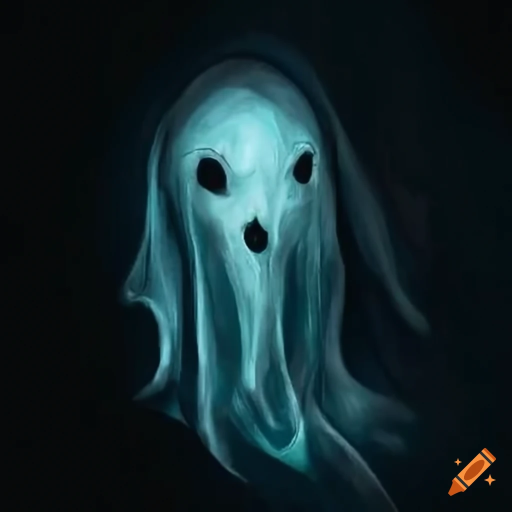 Creepy ghost silhouette on Craiyon