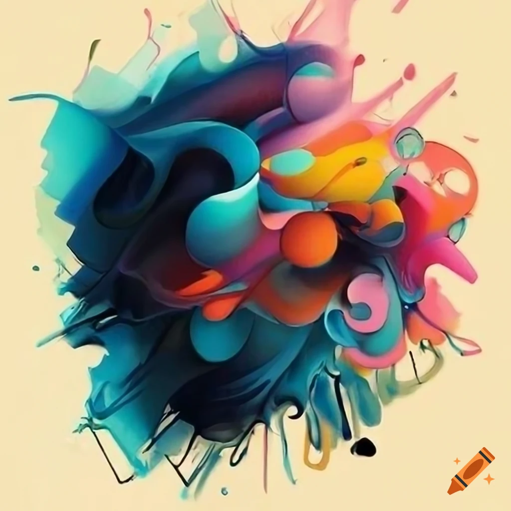 abstract art with expressive numbers