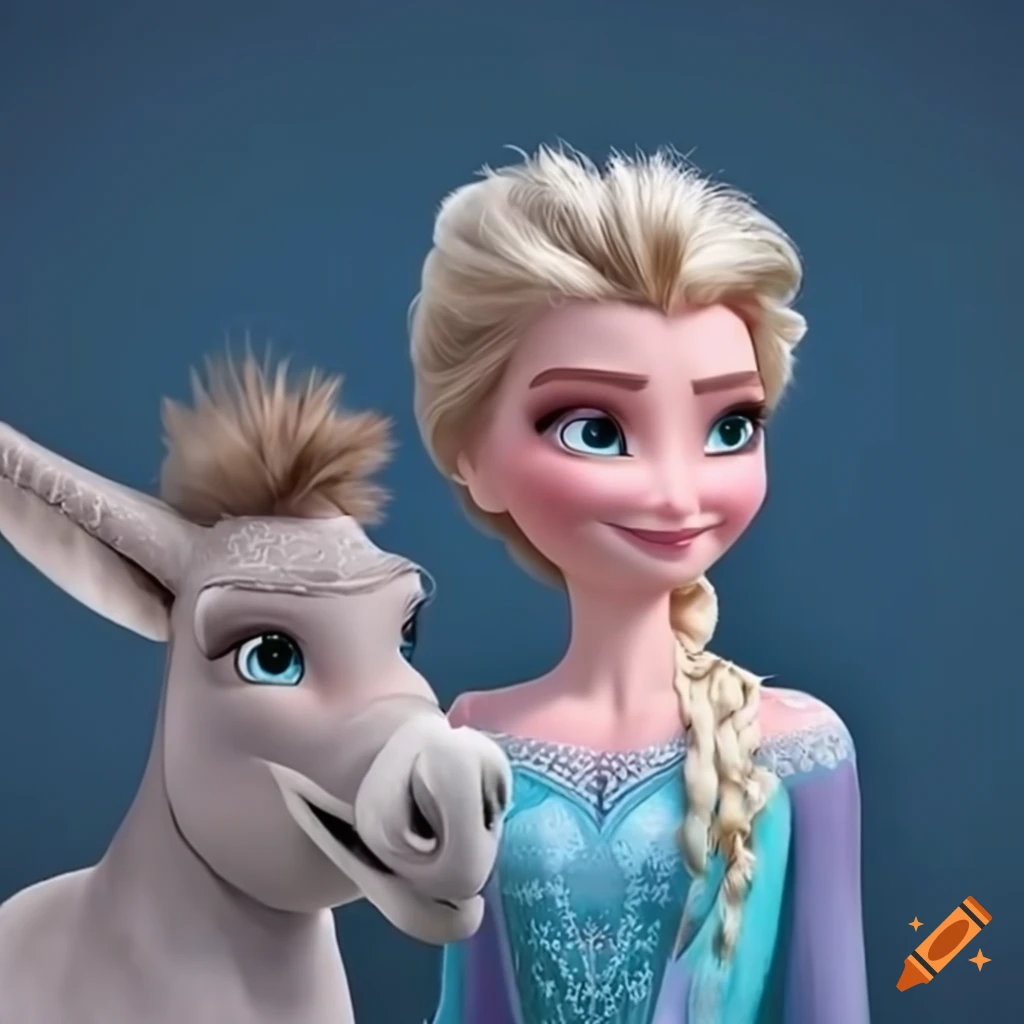 Frozen movie action scene with a deep fried meme twist on Craiyon