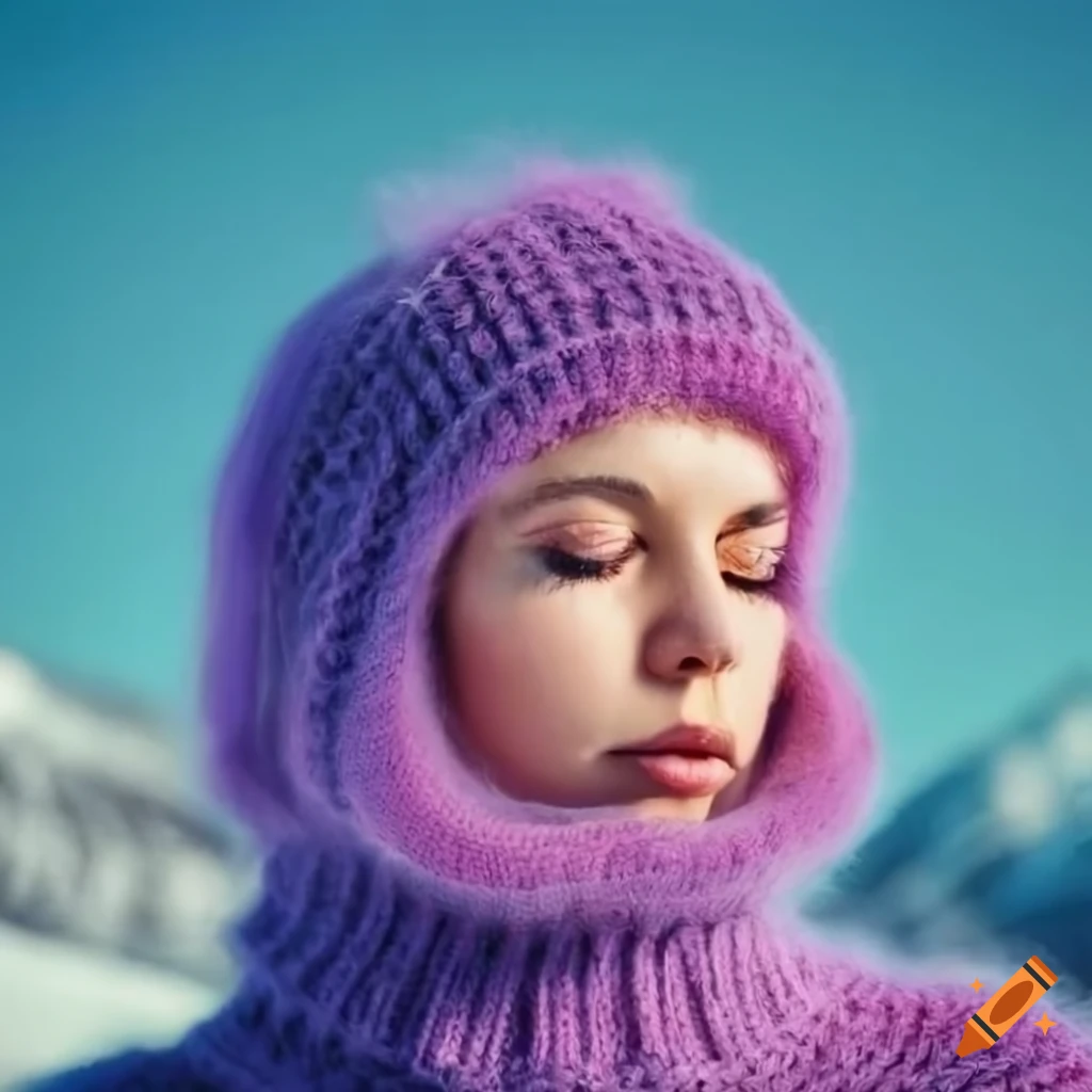 Woman skiing in a warm and cozy sweater on Craiyon