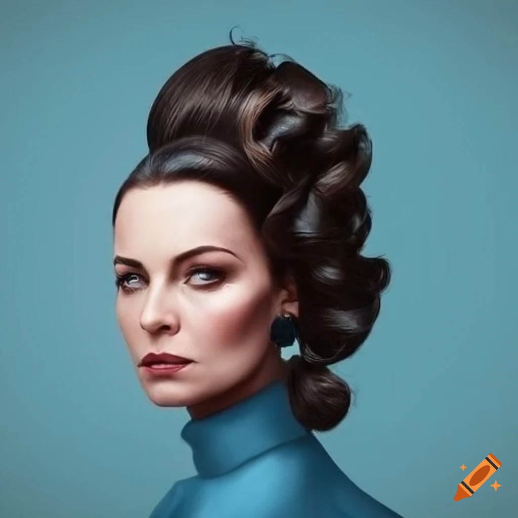 elegant portrait of a mature lady with dark hair