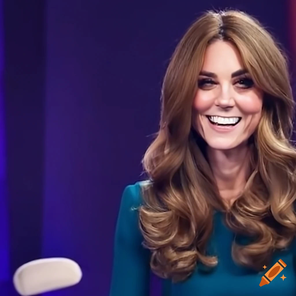 Kate middleton with new bangs on a talk show