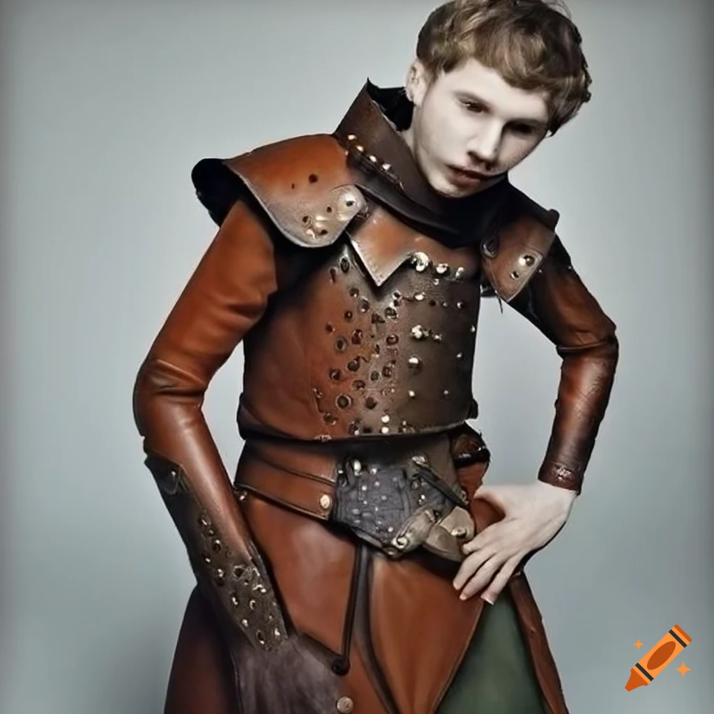 Actor michael cera as a halfling thief in studded leather armor on Craiyon