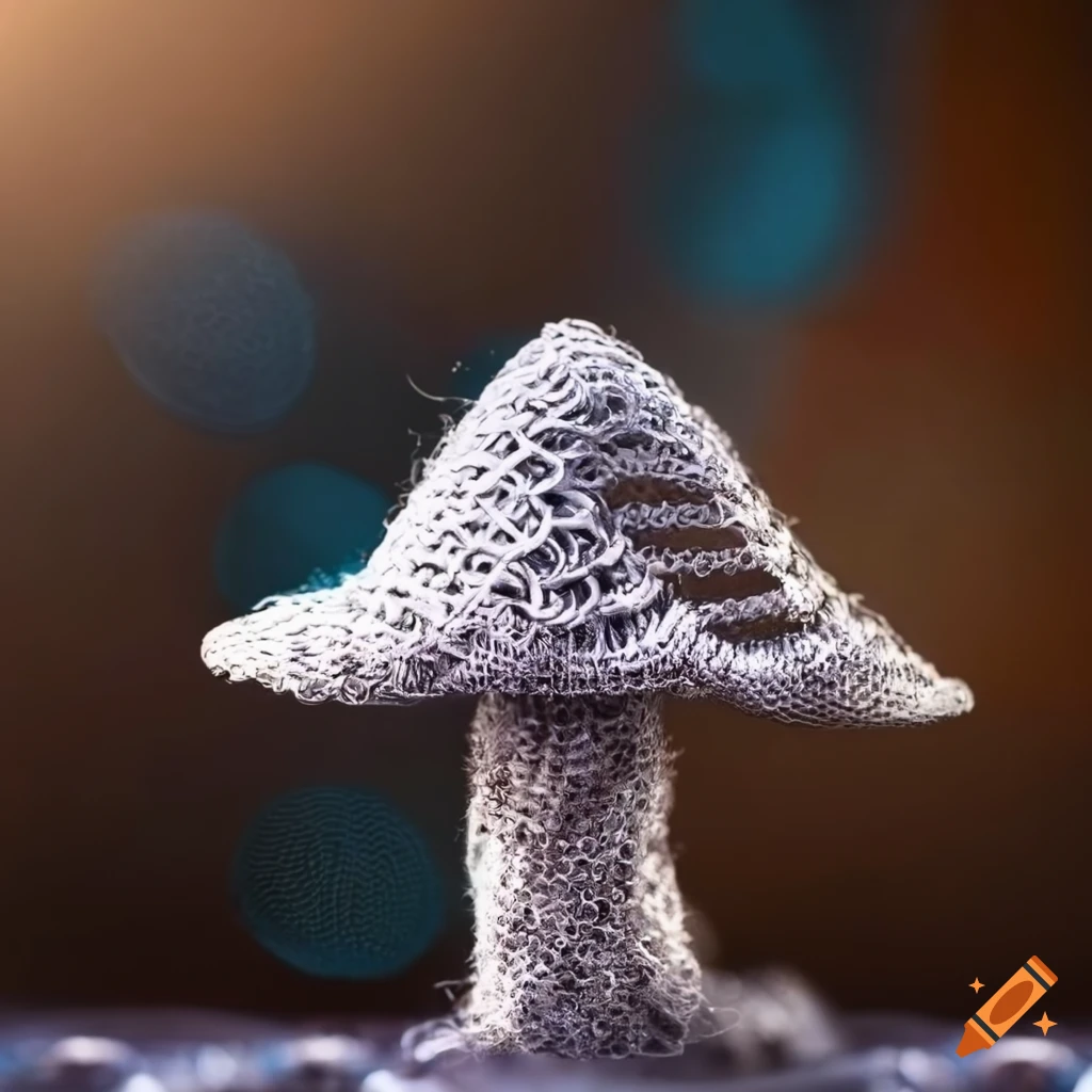 chain mail mushroom on silk