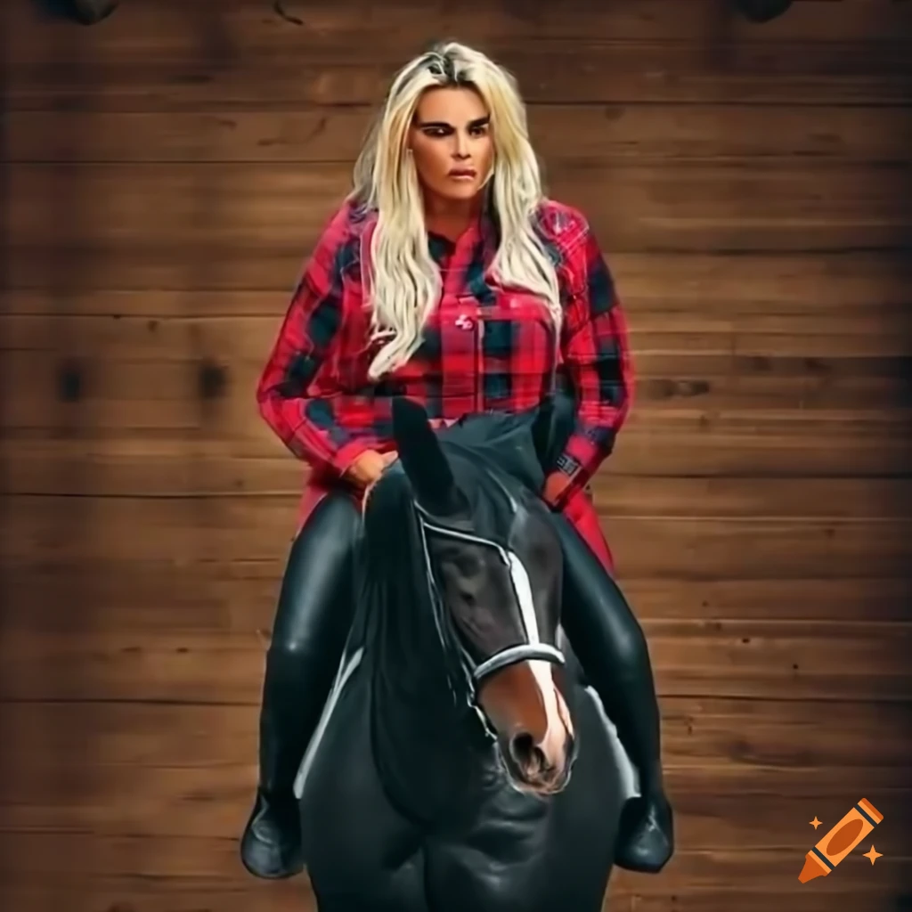 horse rider in a rustic barn