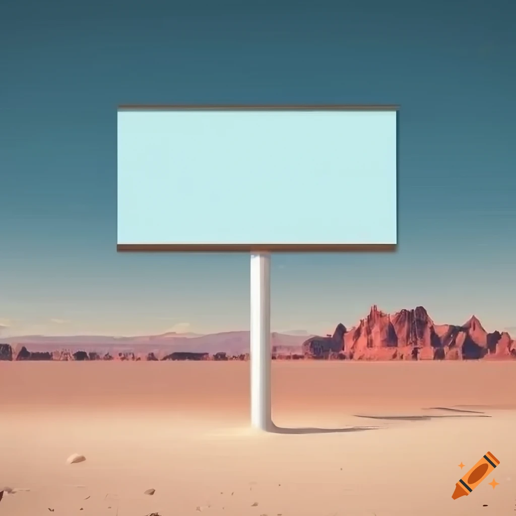 photorealistic billboard in the desert