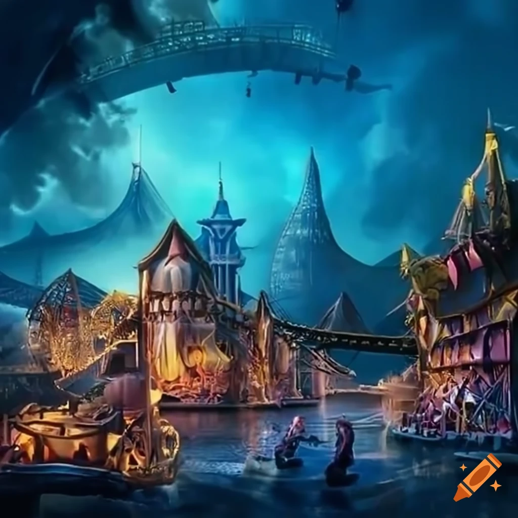 Roller coaster Ride In A Pirate themed Park