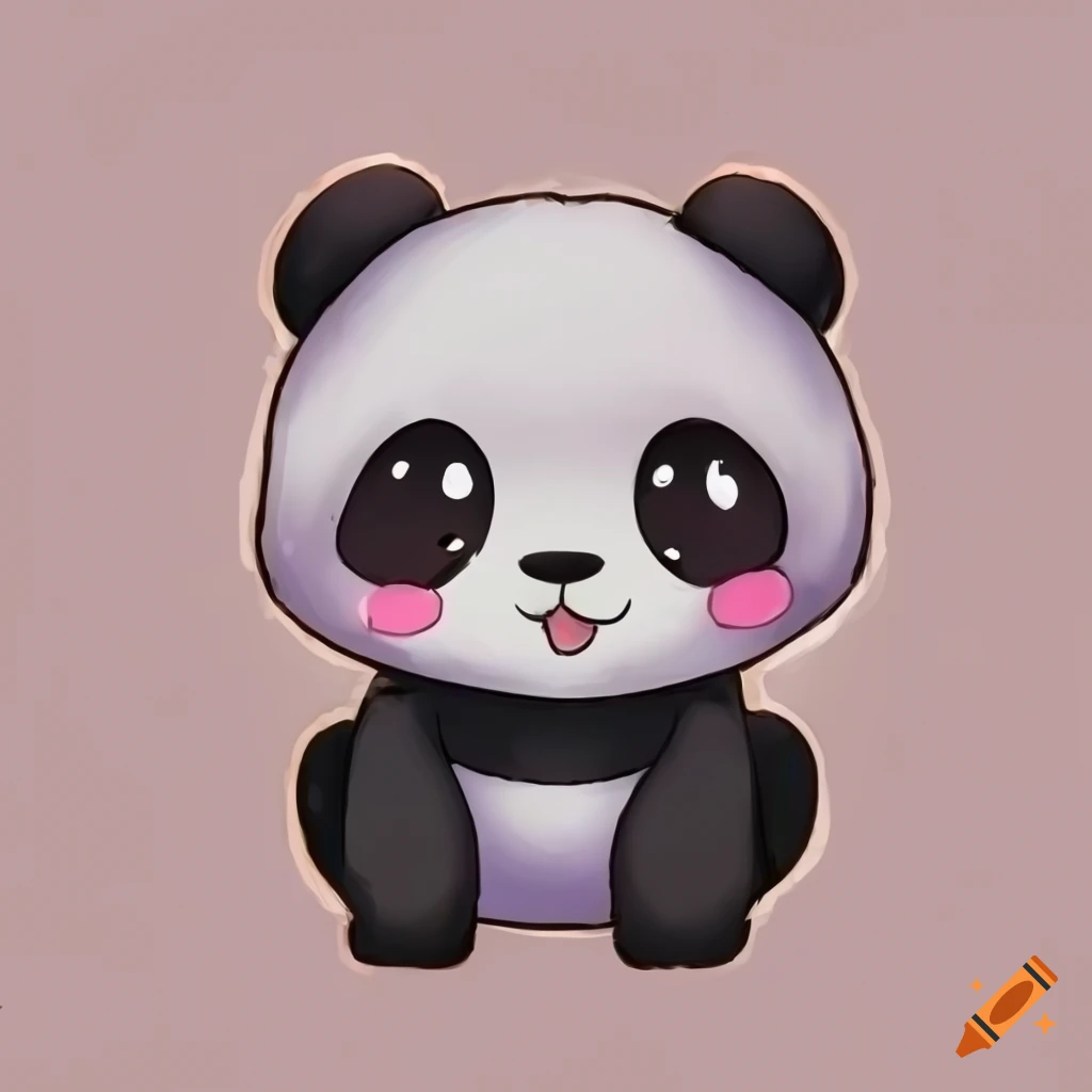 Cute anime panda with big eyes on Craiyon