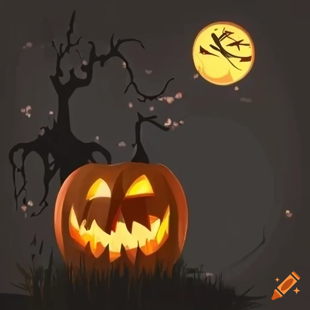 Spooky halloween landscape on Craiyon