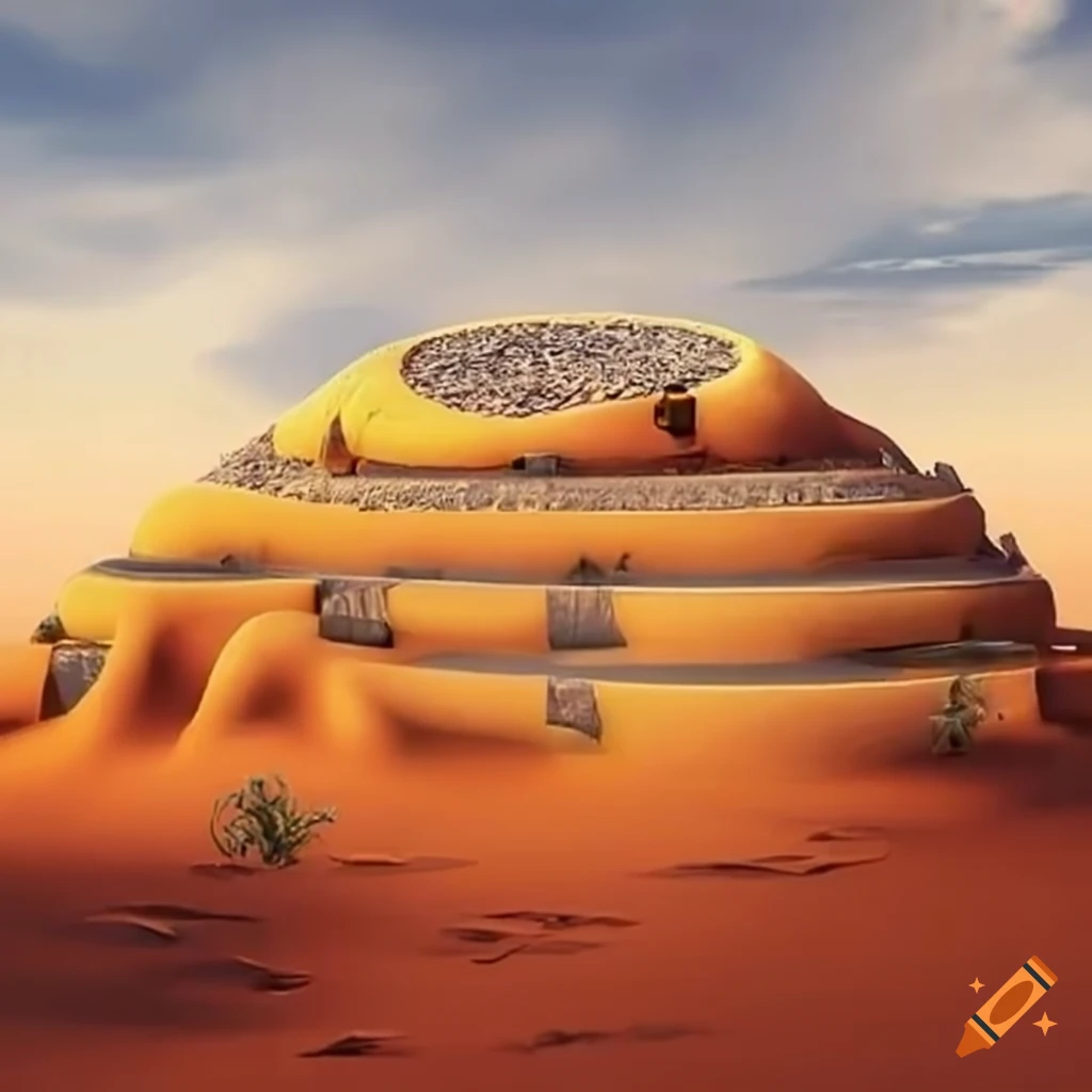 Futuristic building inspired by termite mound on Craiyon