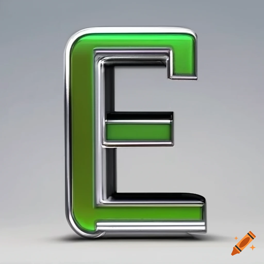 Green bordered Silver Metallic Letter E On Craiyon green-bordered-silver-metallic-letter-e-on-craiyon