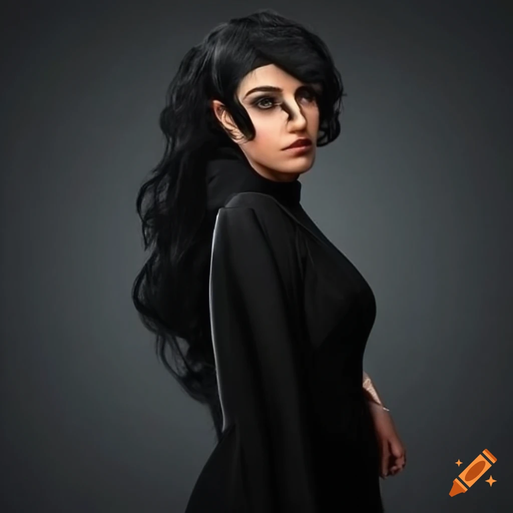 portrait of an Arabic woman dressed in black