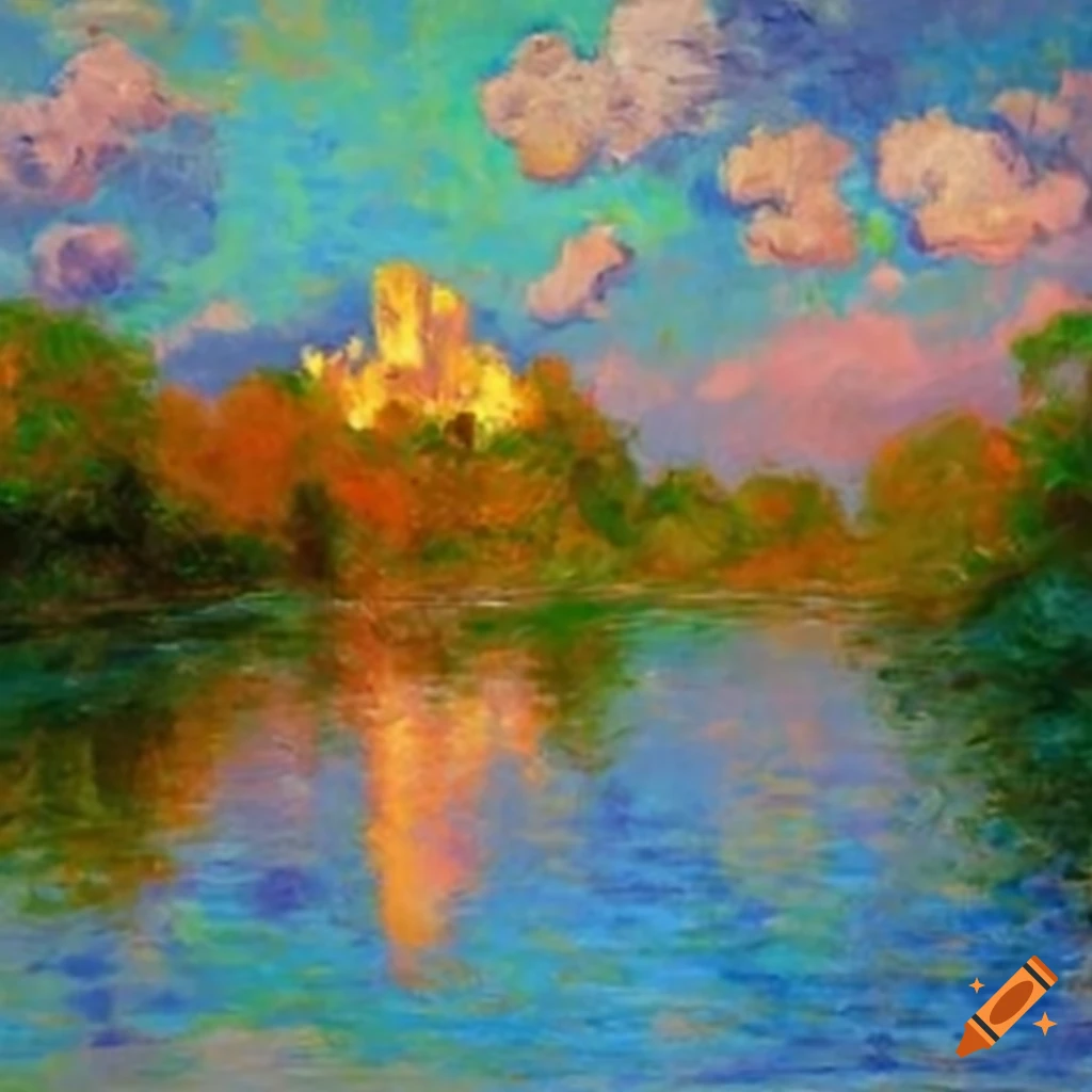 impressionist painting of a Monet-style landscape