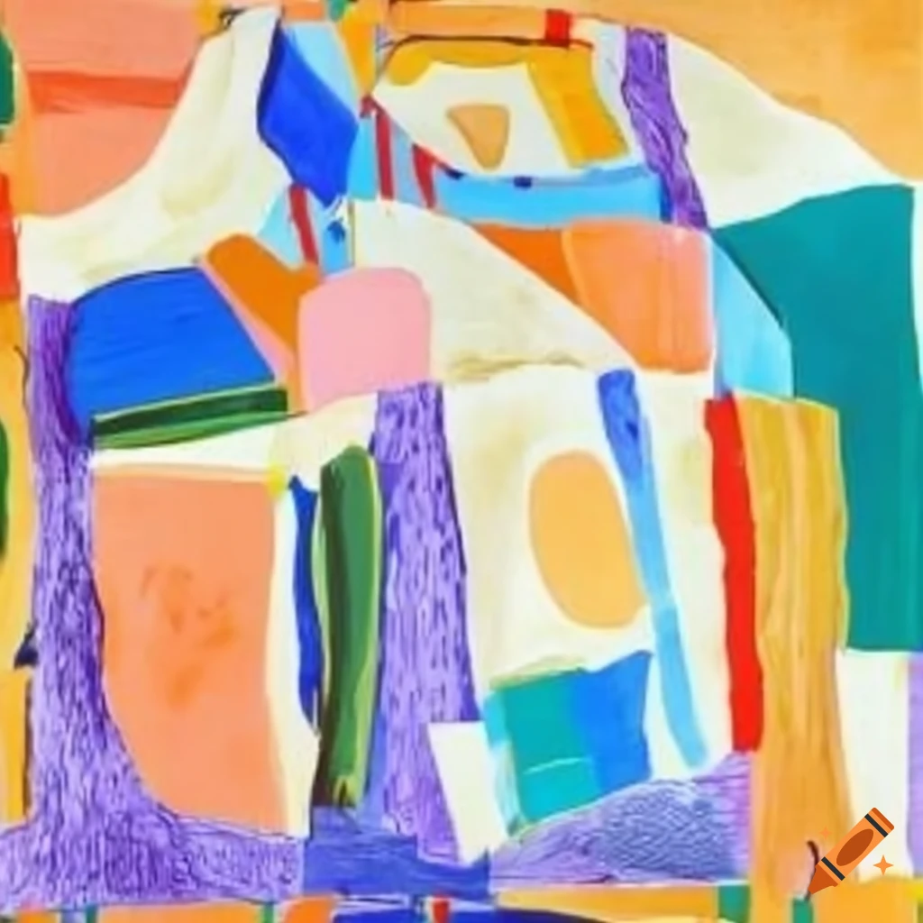 artistic depiction of a highway inspired by Georges Braque and David Hockney