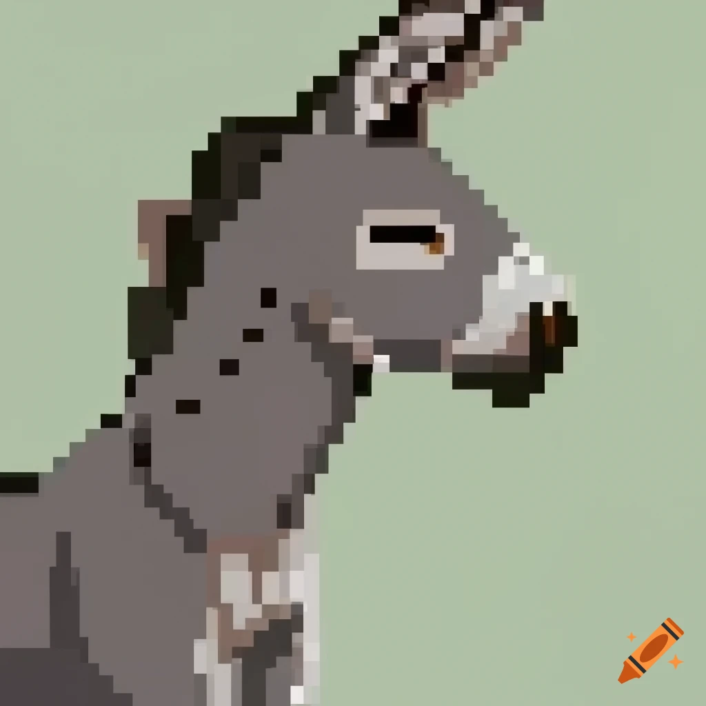 pixelart of a standing donkey
