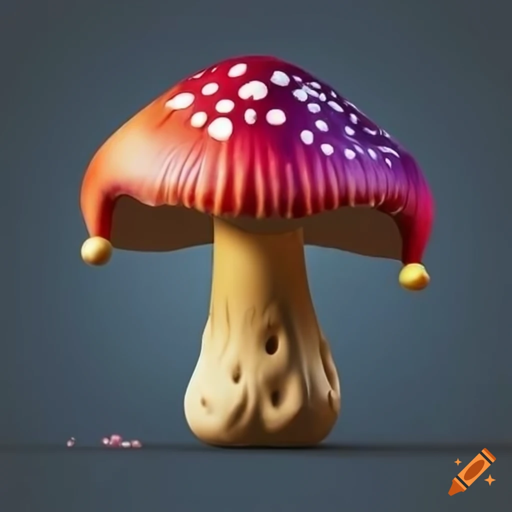 close-up of a jester mushroom