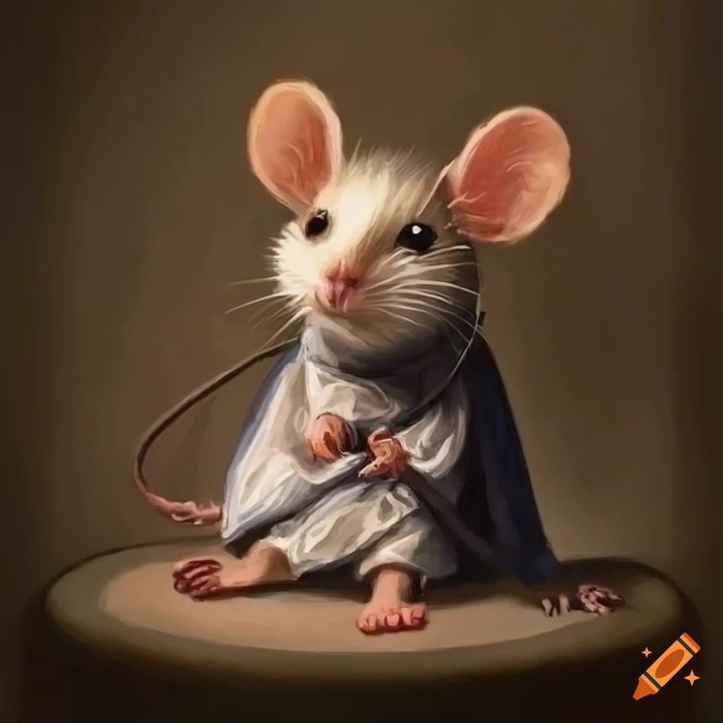 portrait of a cute mouse in medieval clothing