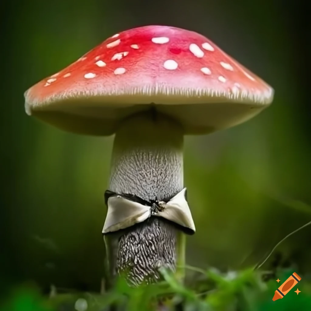 Funny Mushroom With A Bow Tie