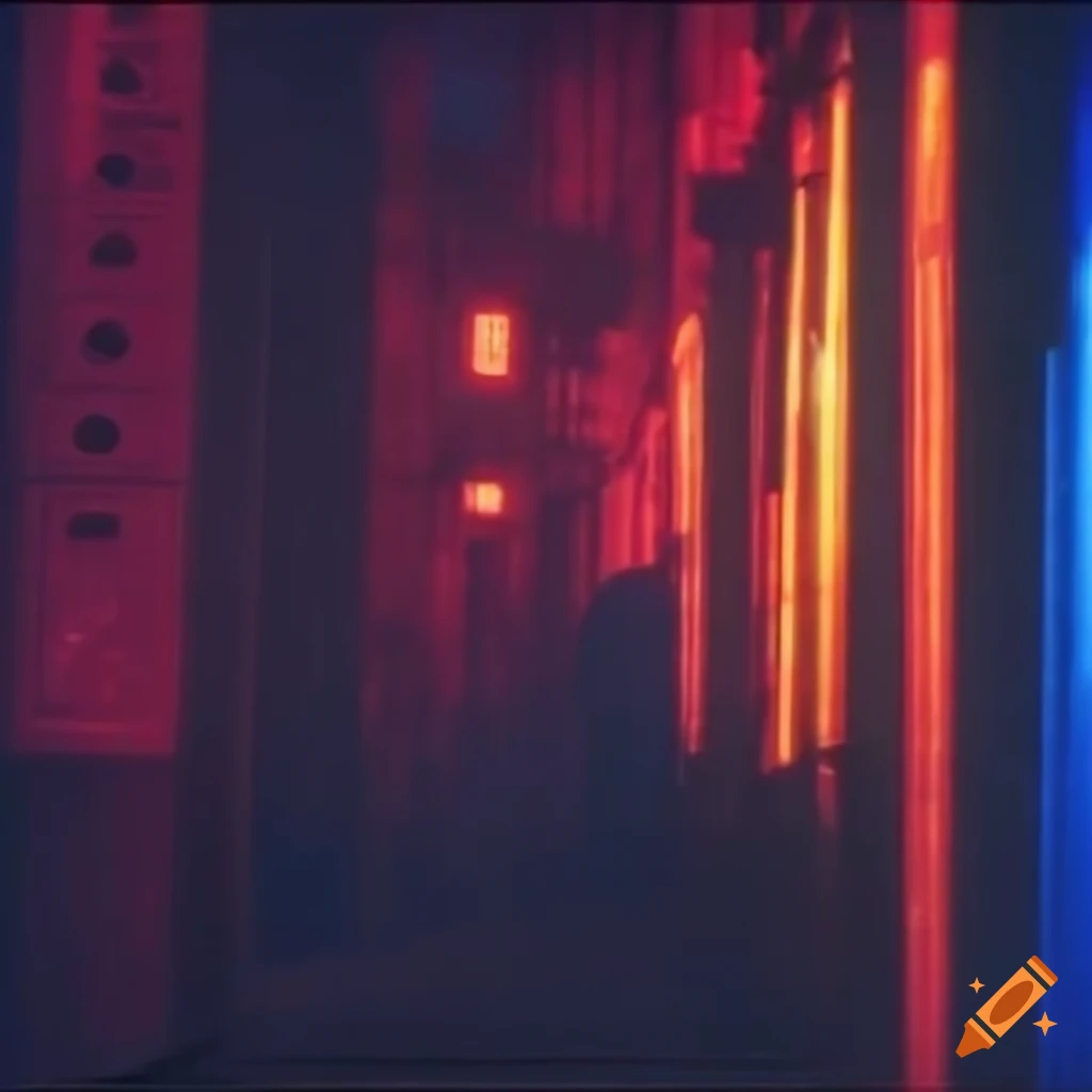 backlit beams of light in a 90s New York noir interior
