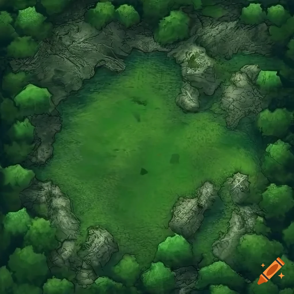 Epic green battle map with sharp graphics on craiyon