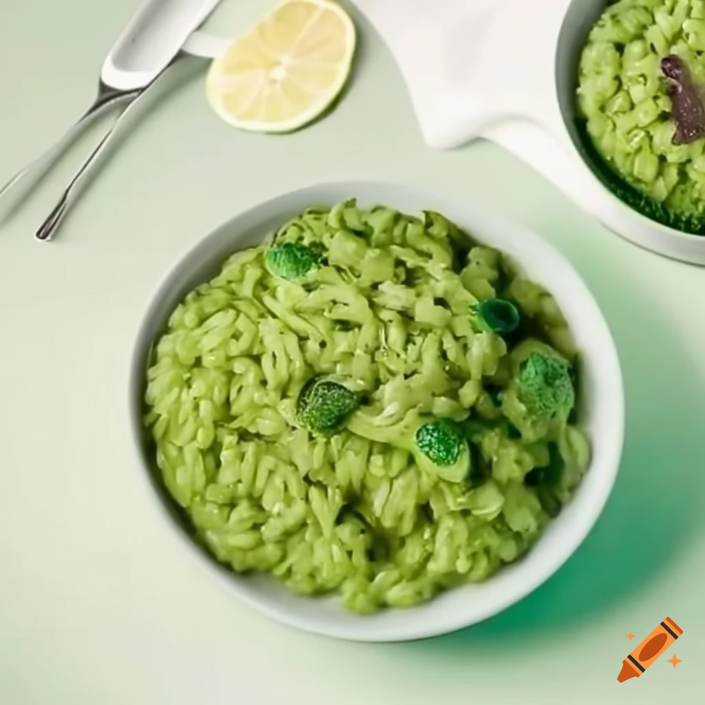 Green arroz con leche dessert with condensed milk