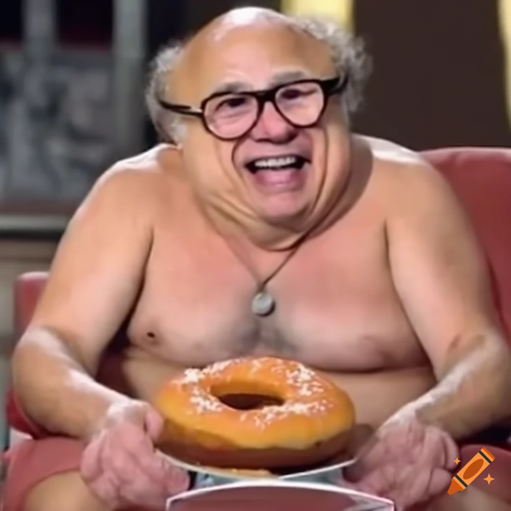 Danny Devito eating doughnuts with Howdy Doody