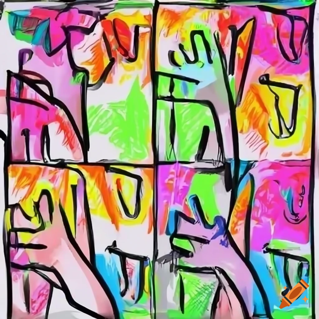 Colorful sign language illustration on craiyon