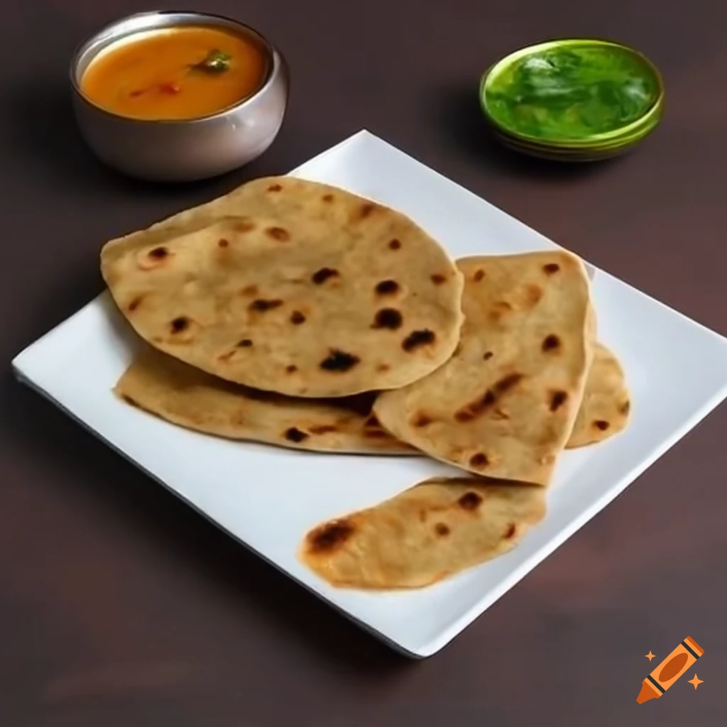 plate with three chapatis