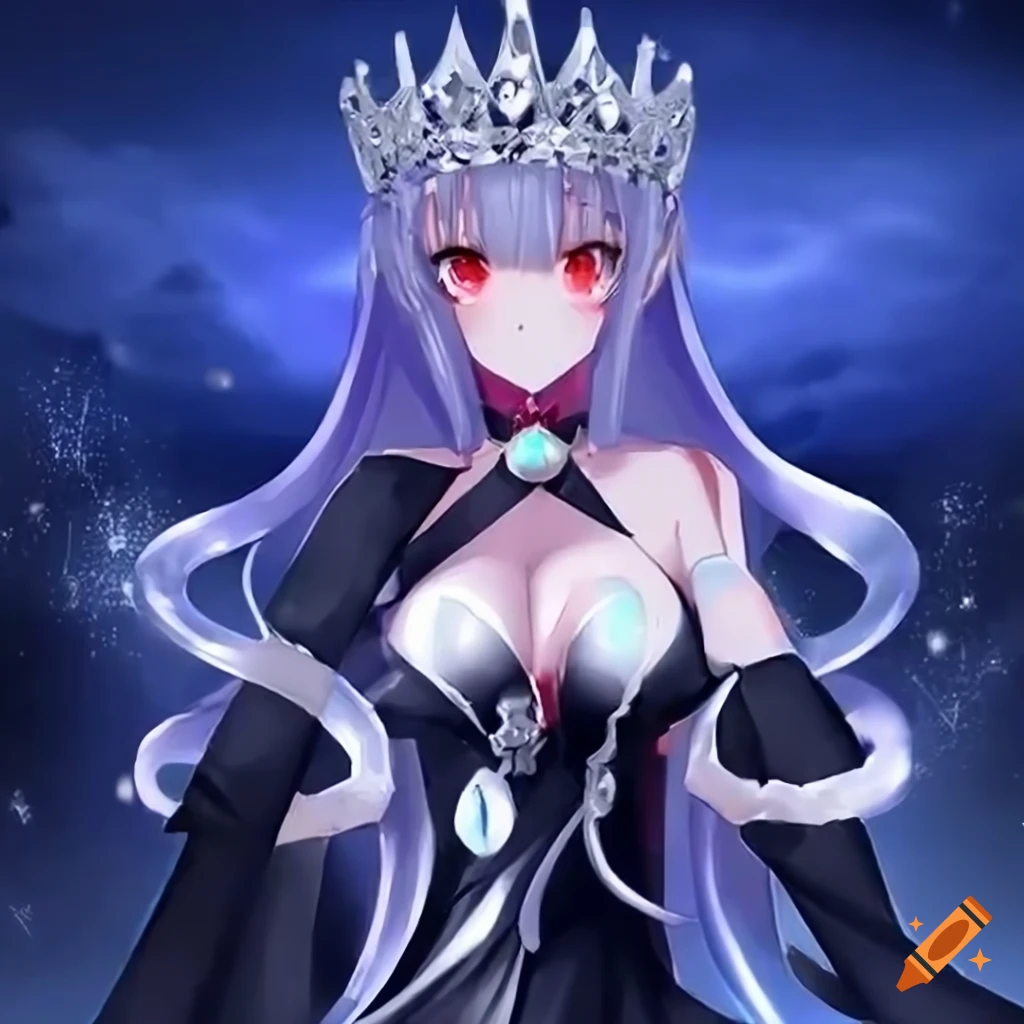 anime queen with silver diamond crown