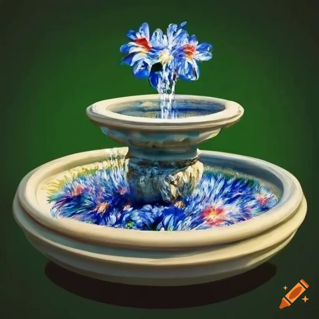 flower fountain inspired by Renoir