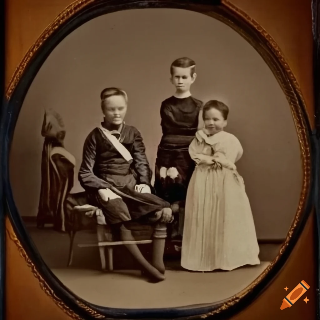 XIX century family portrait with an elephant