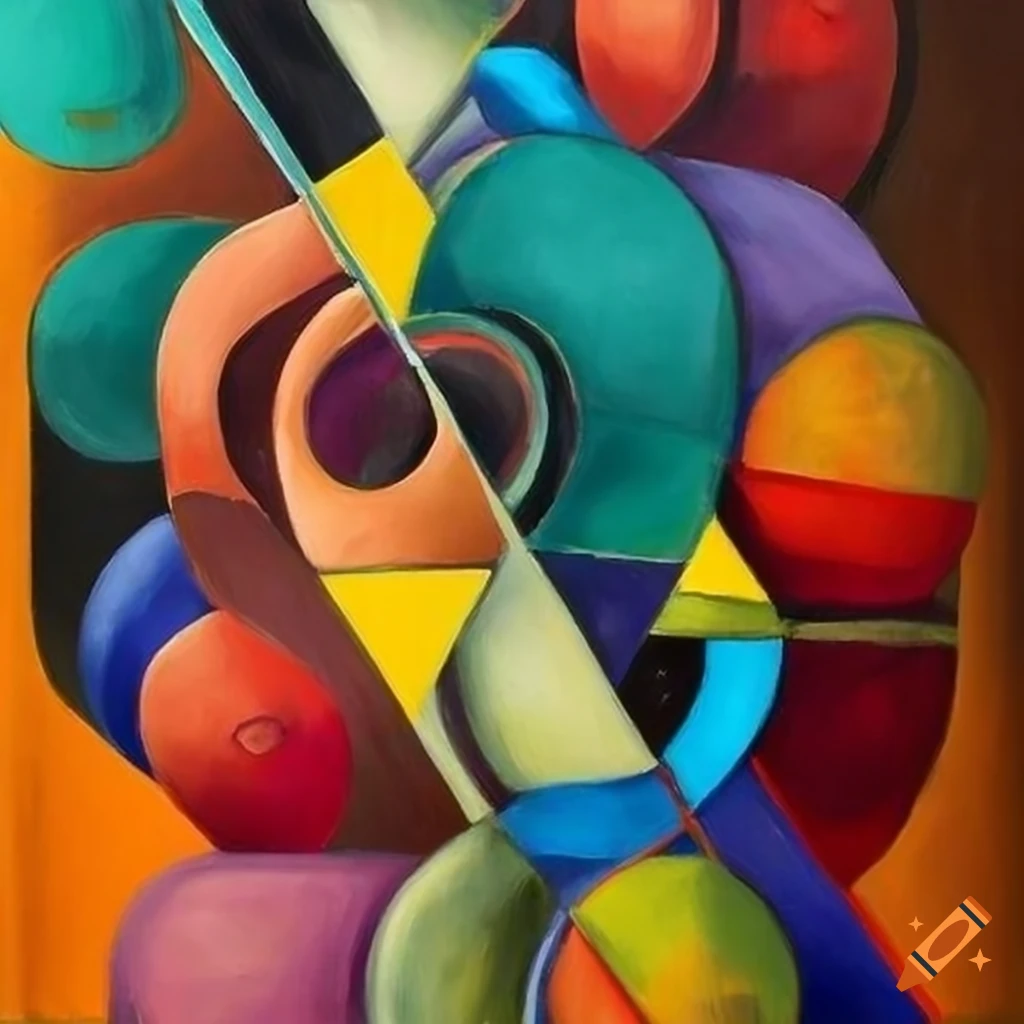 cubist painting with intricate objects