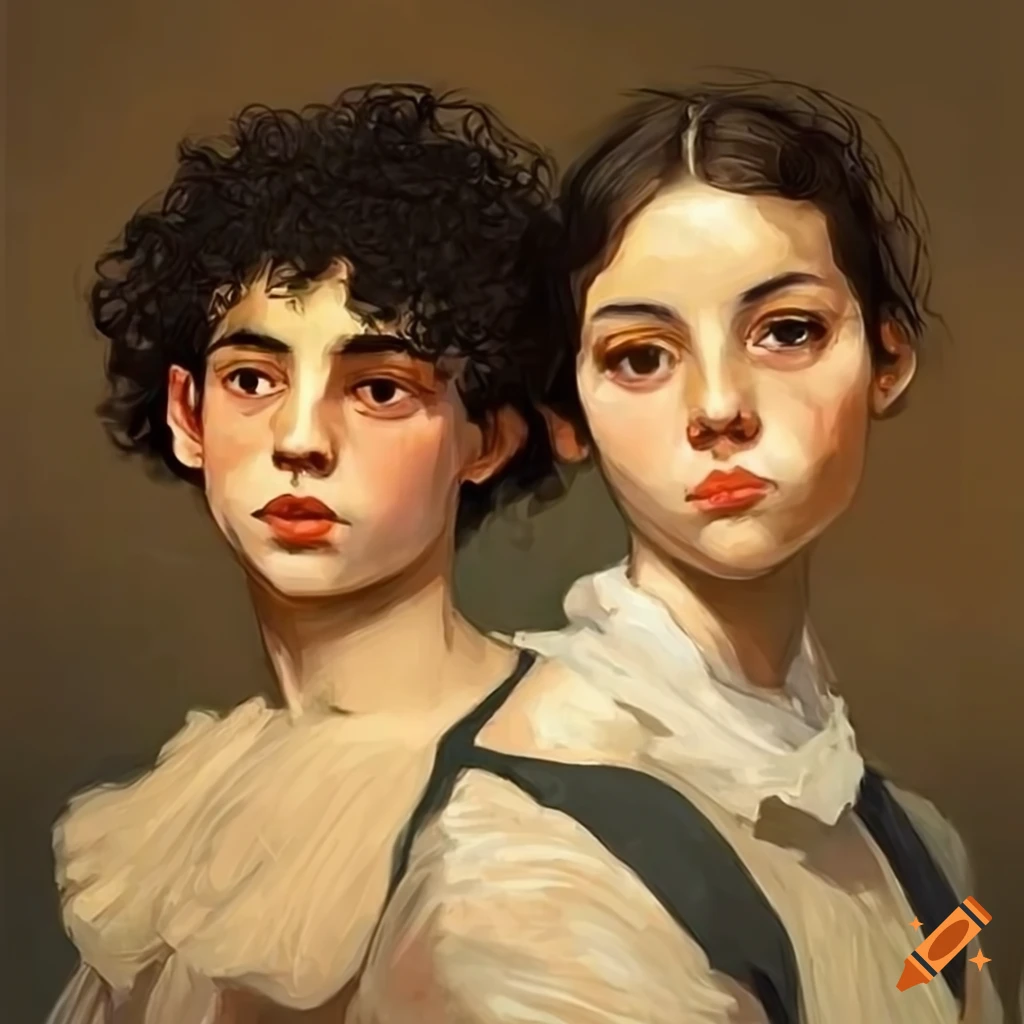 portrait of a young couple podcasting in artistic style