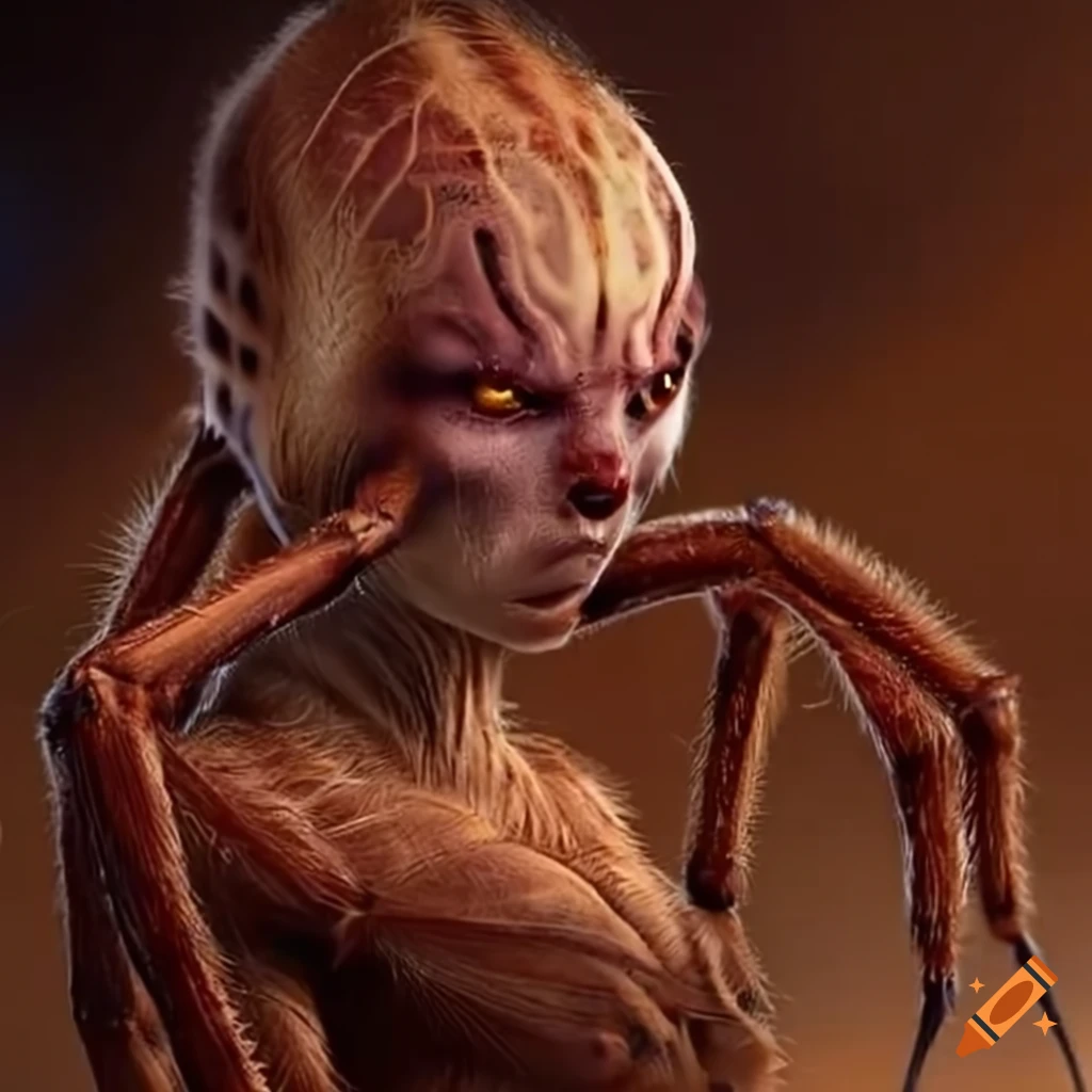 Digital art of a human spider hybrid on Craiyon