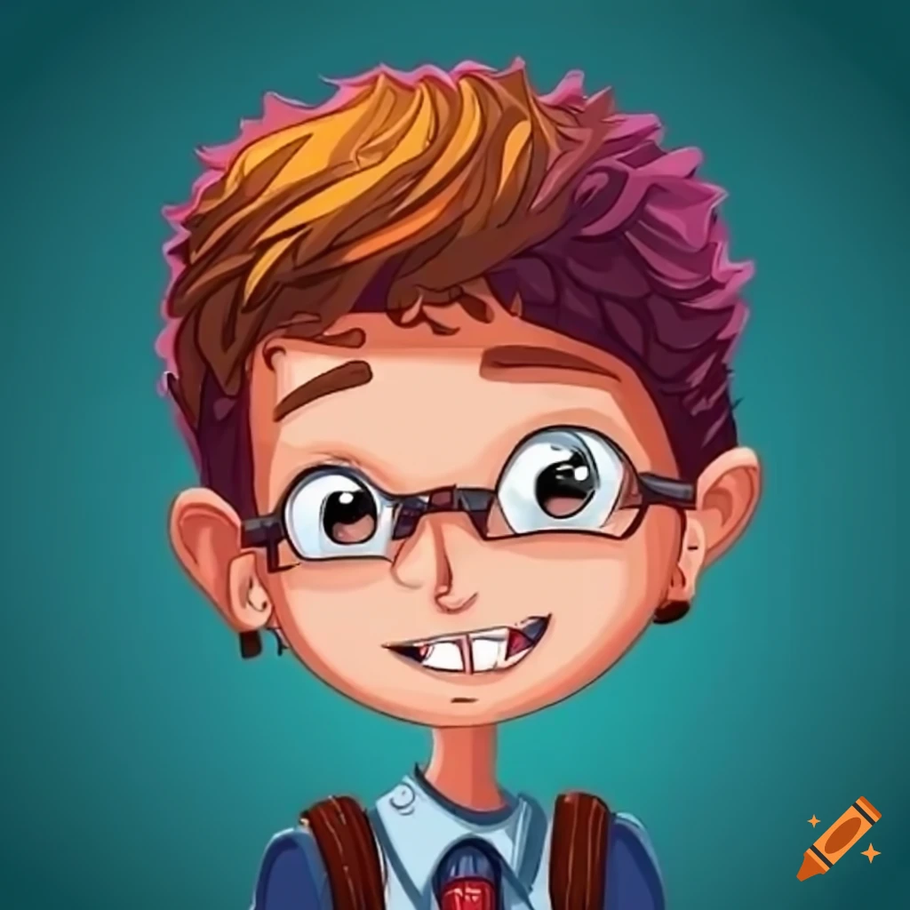 Cartoon Illustration Of A High School Student