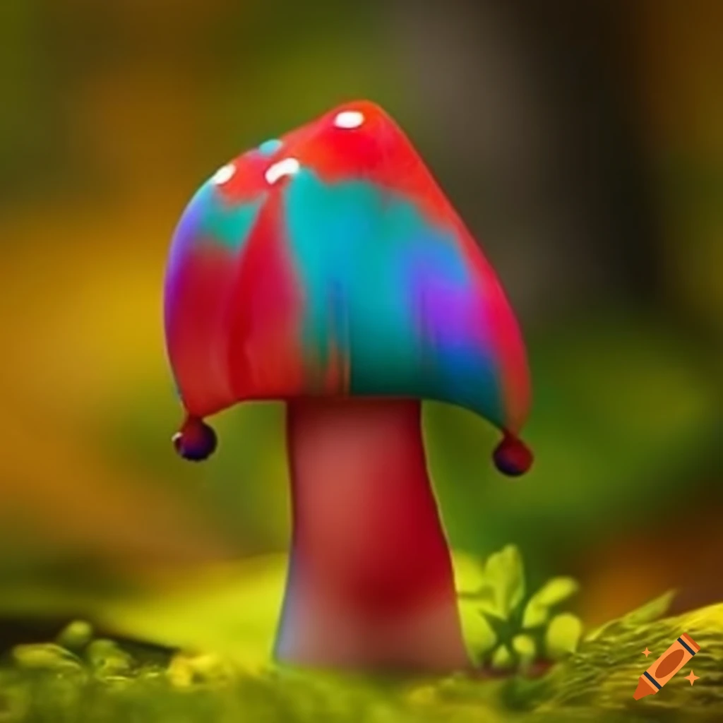 vibrantly colored jester mushroom