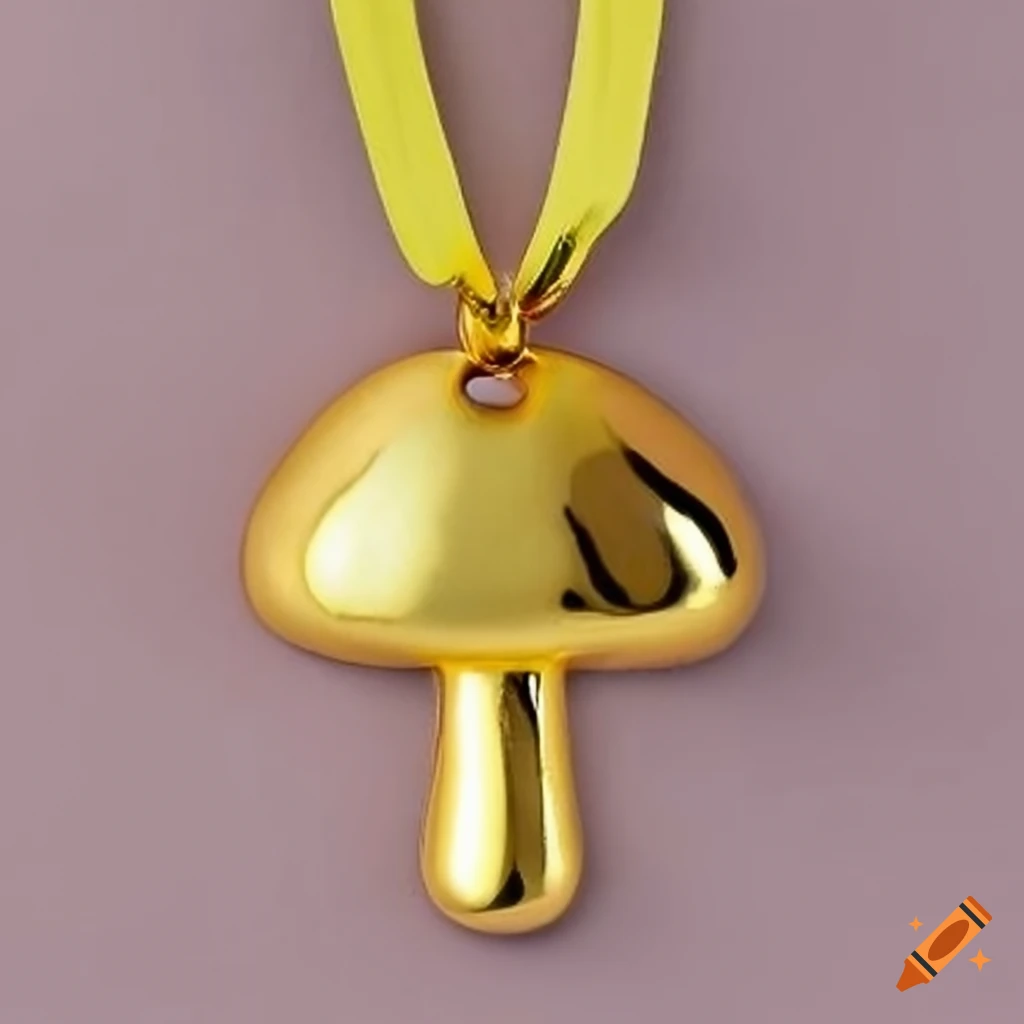golden mushroom shaped medal