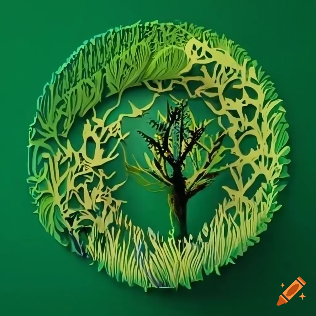 paper cut artwork of a green forest