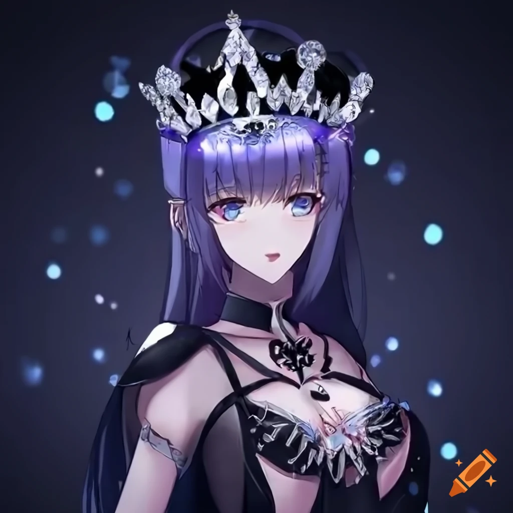 anime queen with silver diamond crown