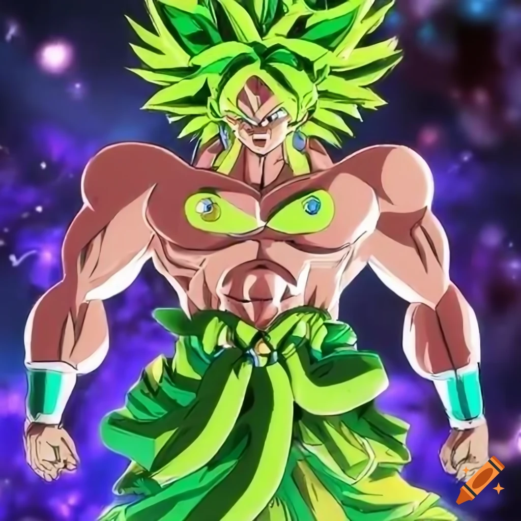 Broly from dragon ball in negative colors