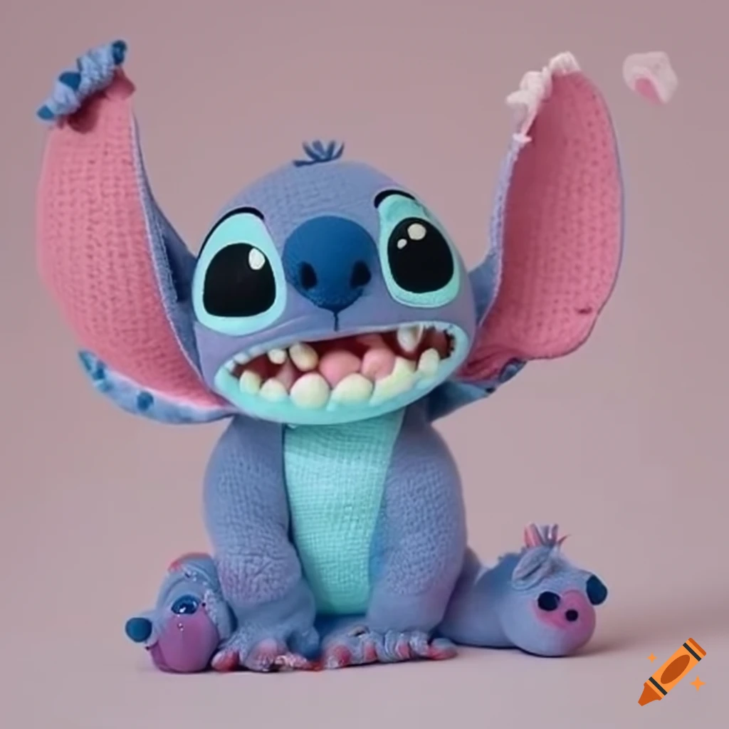 Cute pink baby stitch character on Craiyon