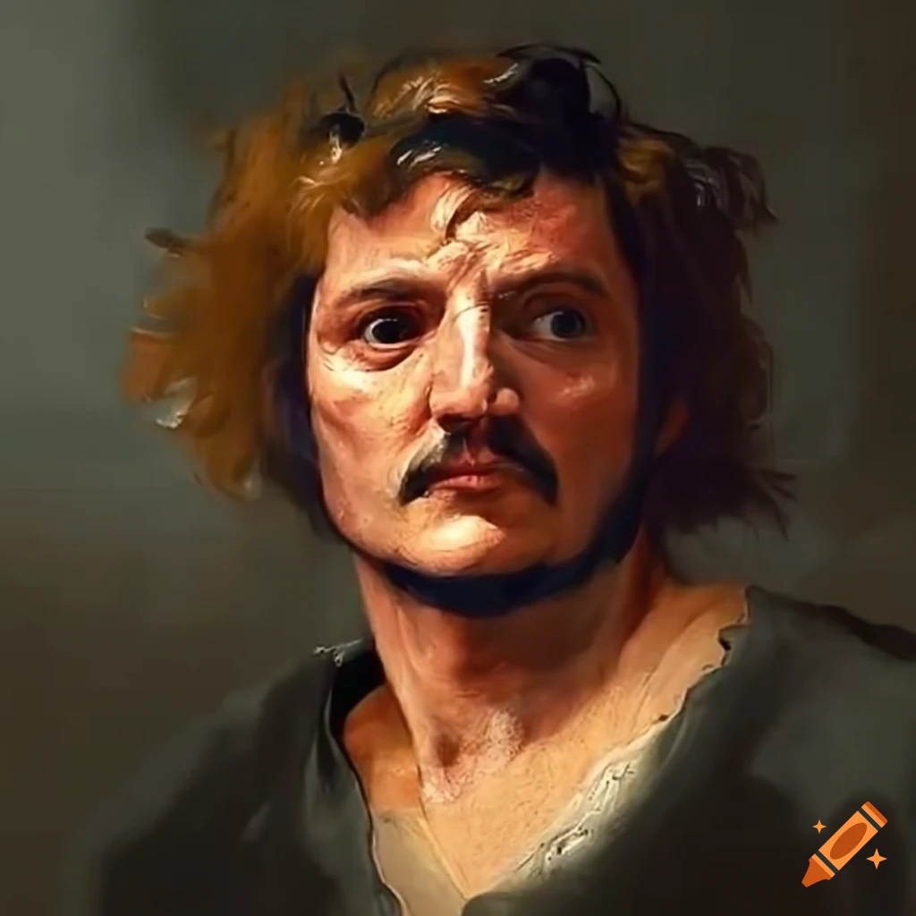 portrait painting of Pedro Pascal by Diego Velázquez