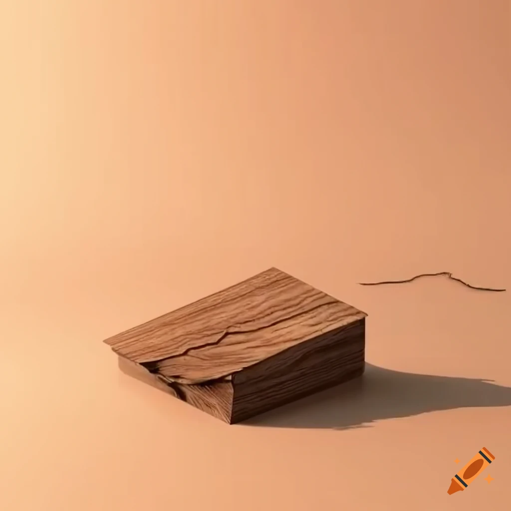 3D perspective of a broken wood plank