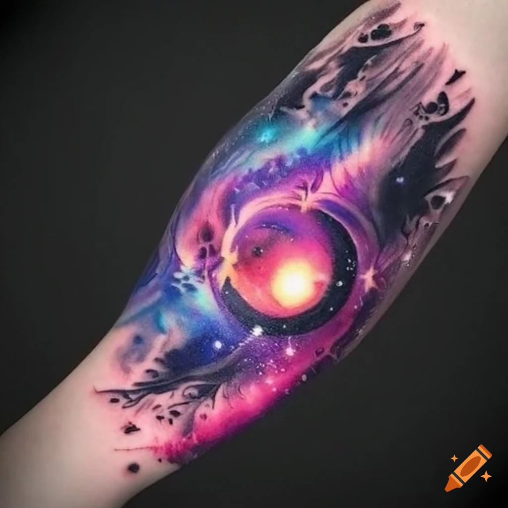 Tattoo uploaded by Punktured Tattoo Surfers Paradise • Coloured Galaxy  forearm piece by Dai • Tattoodo