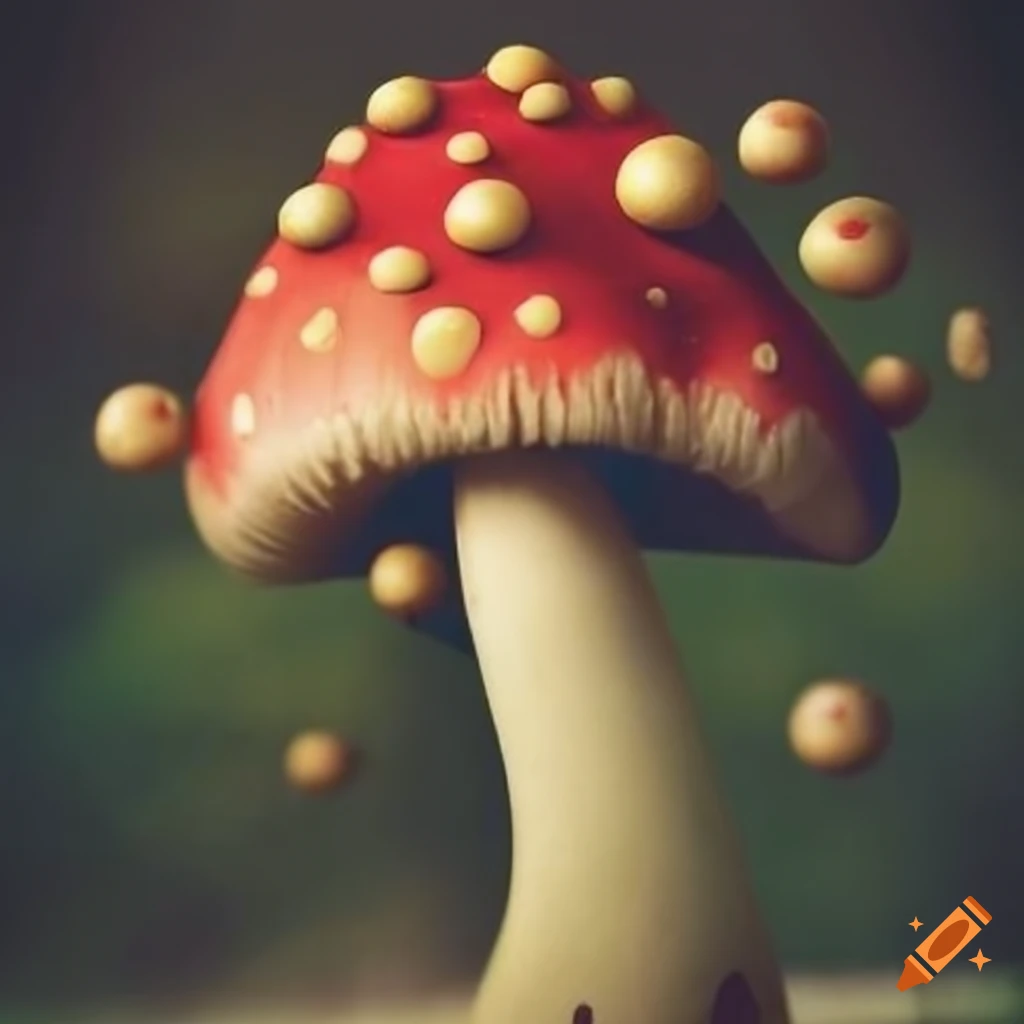 close up of a jester mushroom