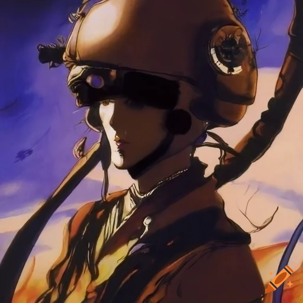Yoshitaka Amano style artwork of an Airforce Pilot