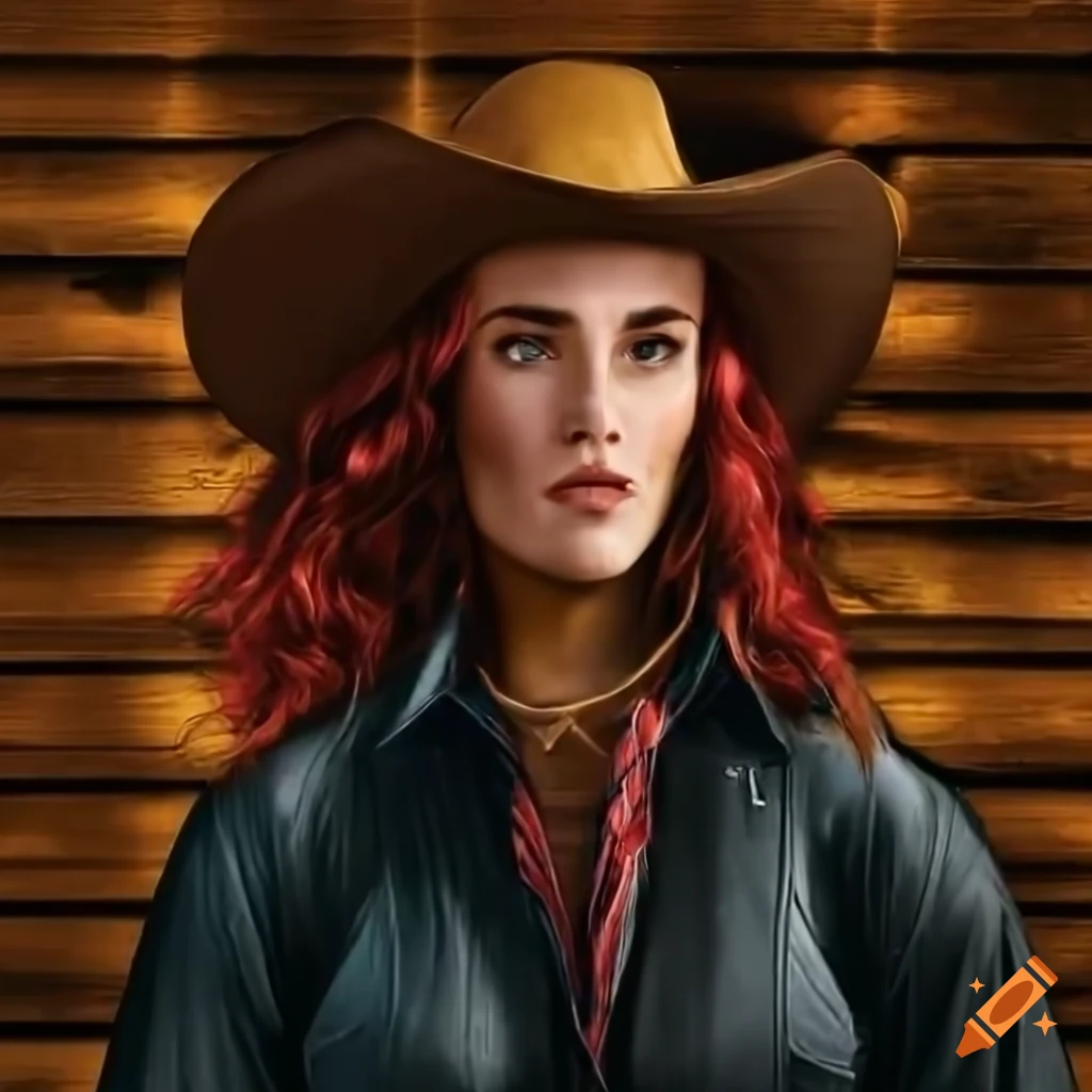 cowgirl on horseback in a rustic barn