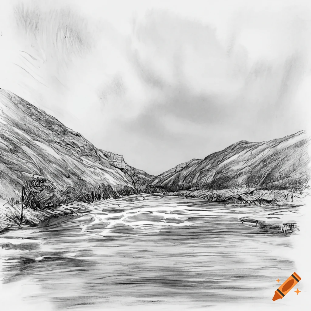 Edge of the River Drawing by Katya Mathieson - Fine Art America