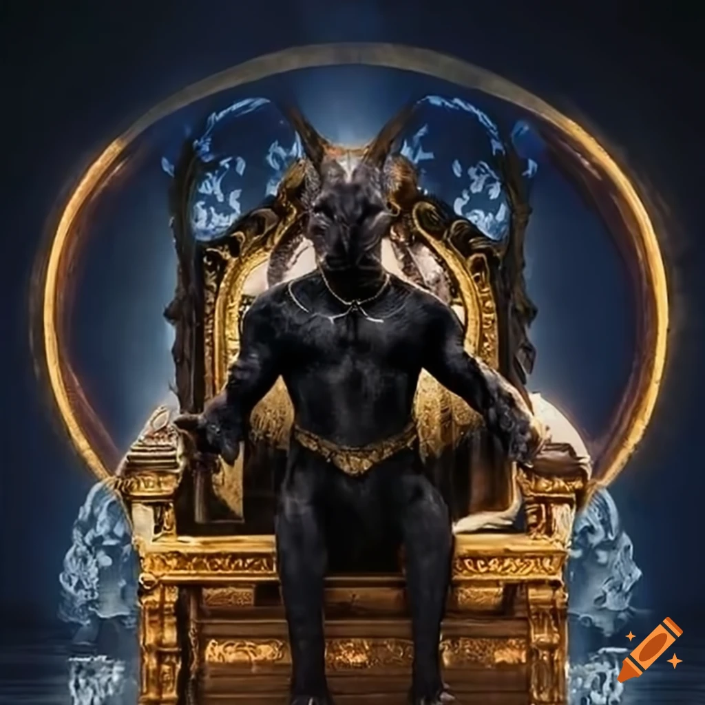 Black panther on his throne surrounded by panthers on Craiyon